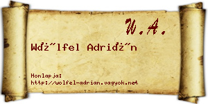 Wölfel Adrián névjegykártya